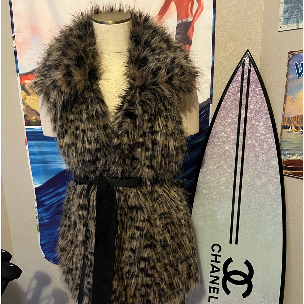 Leopard fur vest